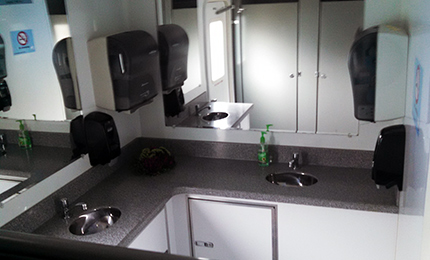 T & T Sweeping and Port-O-Let Service Maryland Interior Restroom Trailers